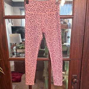 CALIA by Carrie Underwood Pink Leopard Print High‎ Rise Leggings Womens Small
